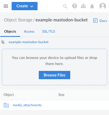 A Mastodon media folder added to the Linode Object Storage bucket A Mastodon media folder added to the Linode Object Storage bucket
